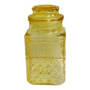 Place & Time Large Yellow Glass Canister